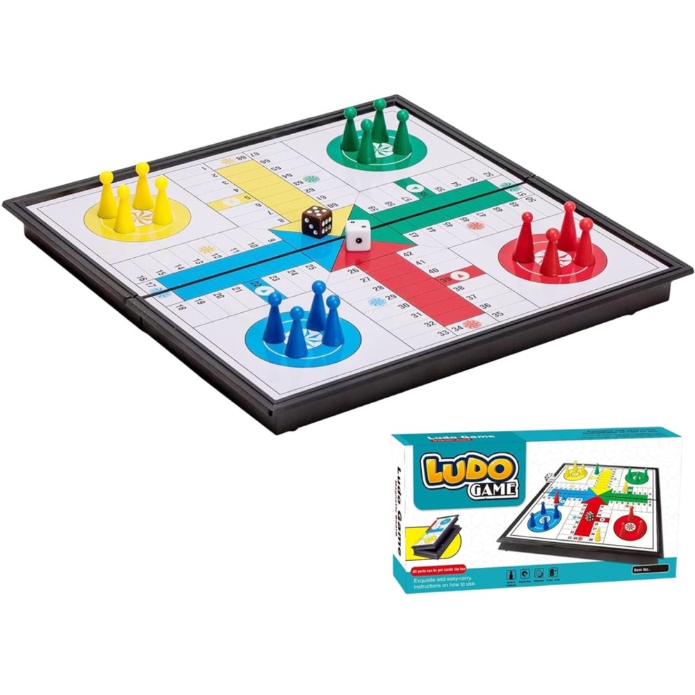Magnetic Ludo Board Game - Fun for Travel or home. Play with kids or adults